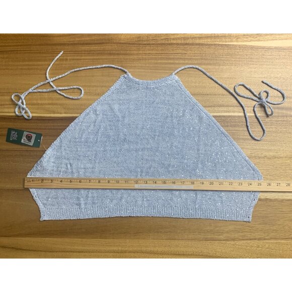 Wild Fable Womens Light Blue Halter Top With Crisscross Back & Adjustable Ties - Picture 7 of 11